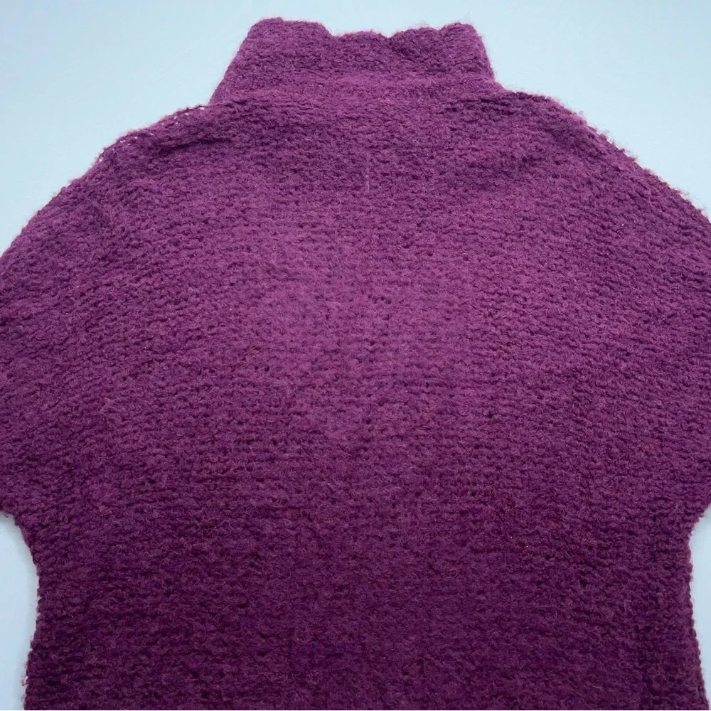 Free People Alpaca Chunky Knit Sweater Womens XS Oversized Mock Neck Lavender